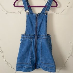 Blue denim overall dress